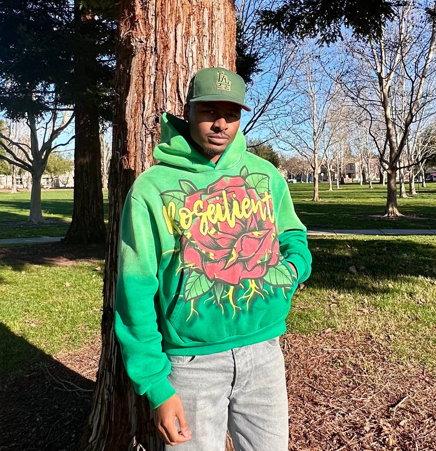 Green Sun Faded Hoodie