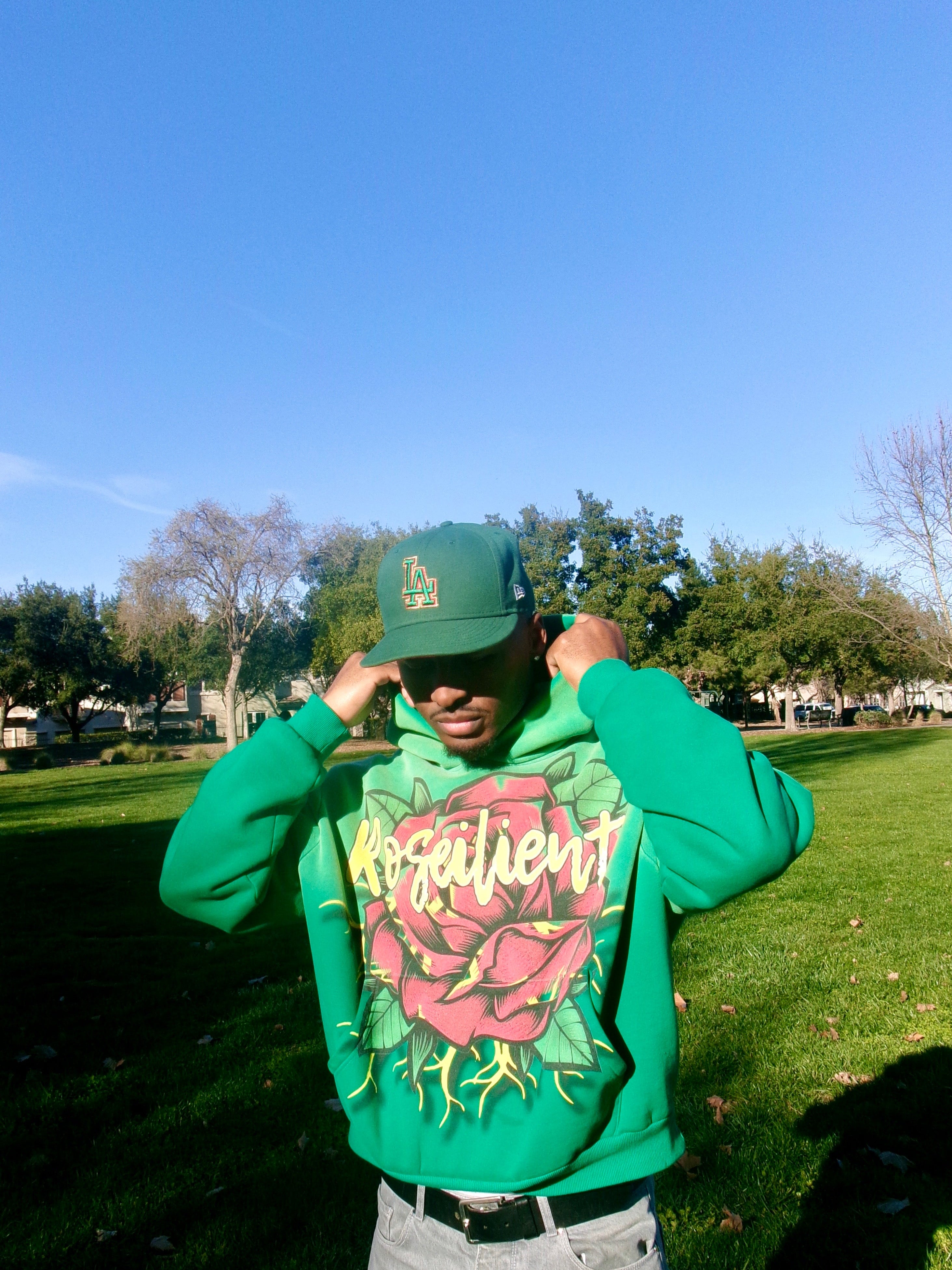 Green Sun Faded Hoodie