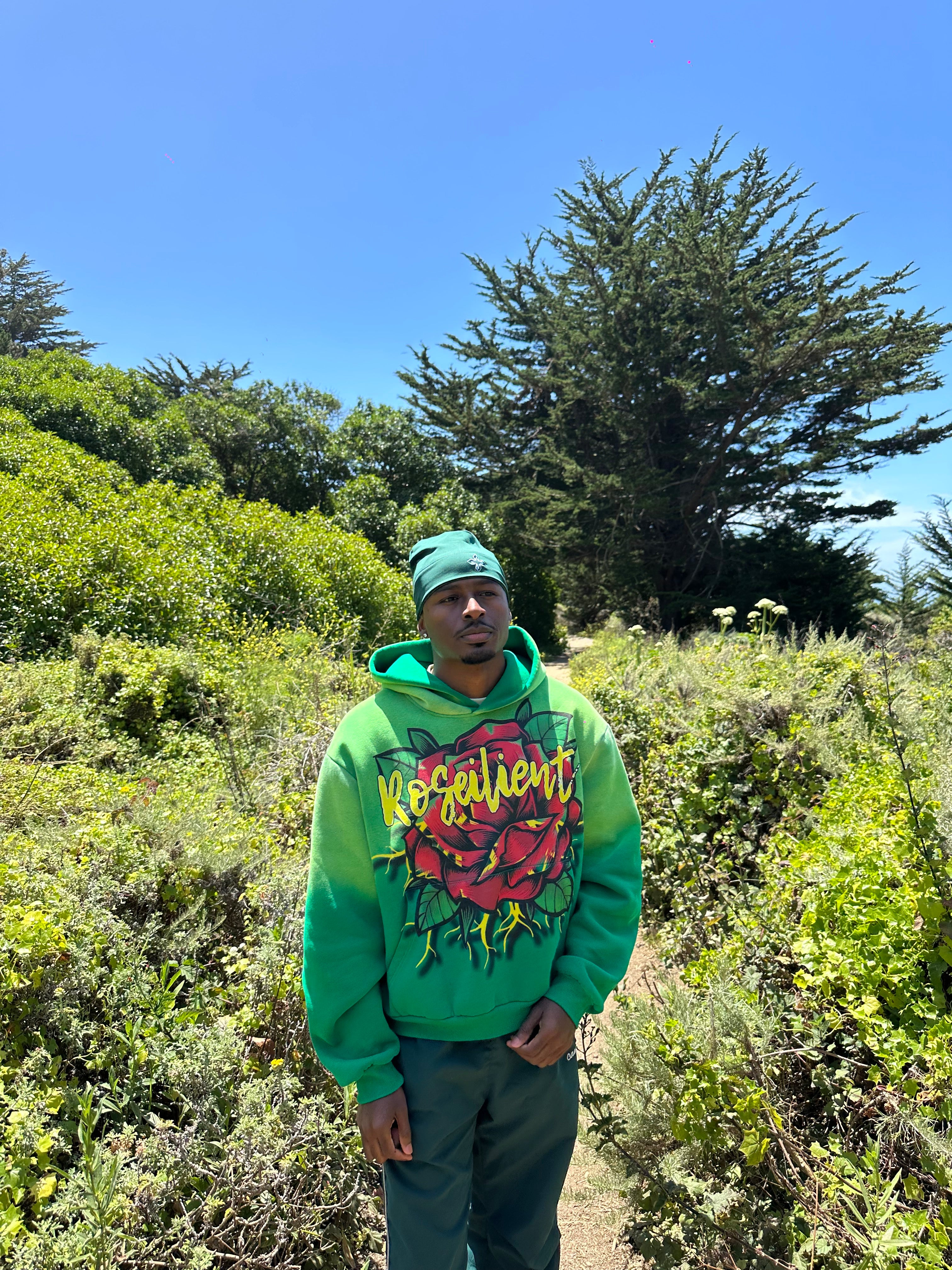 Green Sun Faded Hoodie