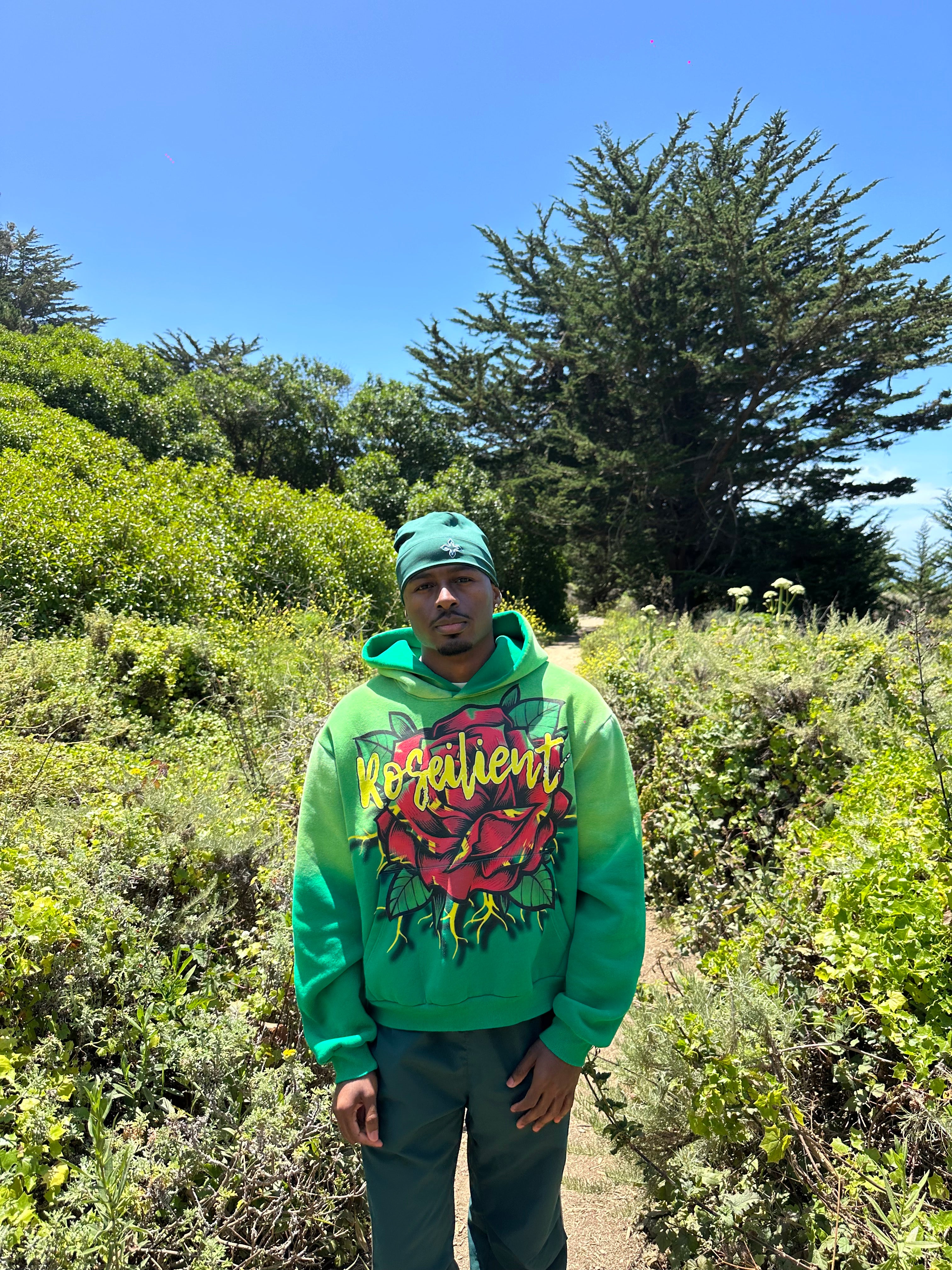 Green Sun Faded Hoodie